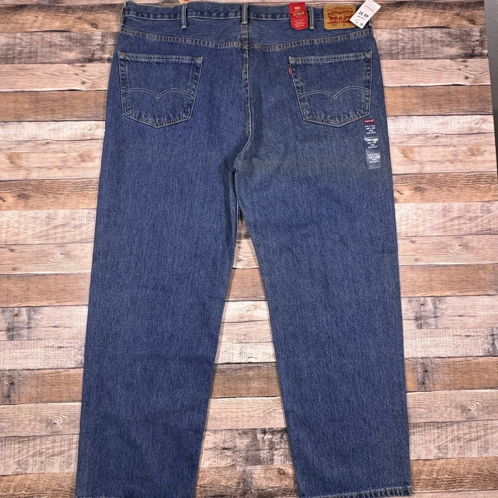 Levis 550 Relaxed Fit Tapered Leg Jeans Mens 48x32 Big & Tall Blue Denim‎